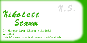 nikolett stamm business card